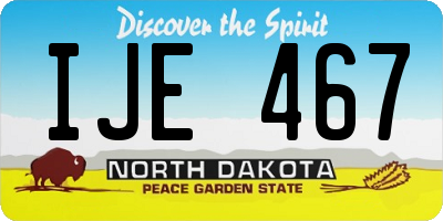ND license plate IJE467