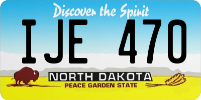 ND license plate IJE470