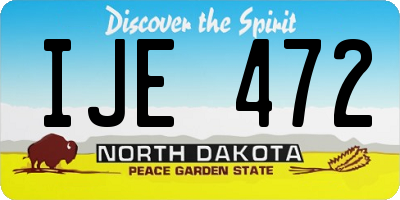 ND license plate IJE472