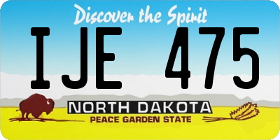 ND license plate IJE475