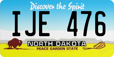 ND license plate IJE476