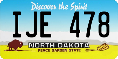 ND license plate IJE478