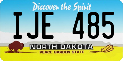 ND license plate IJE485