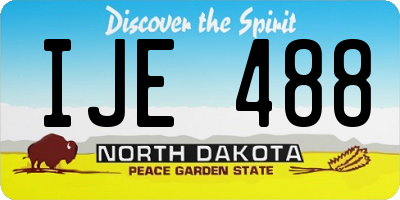 ND license plate IJE488