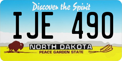 ND license plate IJE490