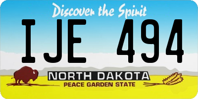 ND license plate IJE494