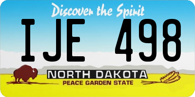 ND license plate IJE498