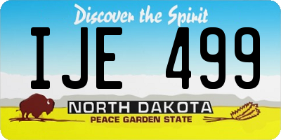 ND license plate IJE499