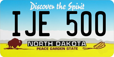 ND license plate IJE500