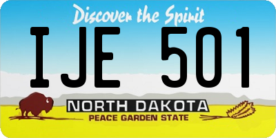 ND license plate IJE501