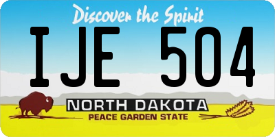 ND license plate IJE504