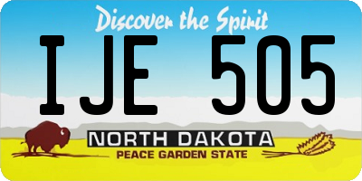 ND license plate IJE505