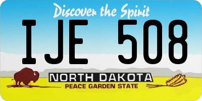 ND license plate IJE508