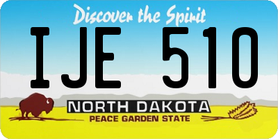 ND license plate IJE510