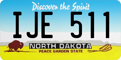 ND license plate IJE511