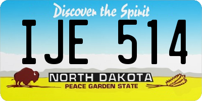 ND license plate IJE514