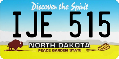 ND license plate IJE515