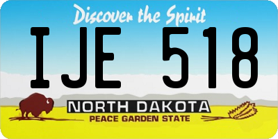 ND license plate IJE518