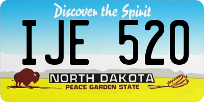 ND license plate IJE520