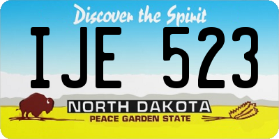 ND license plate IJE523