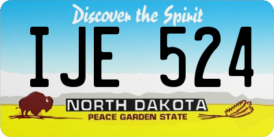 ND license plate IJE524