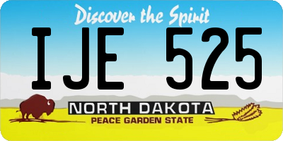 ND license plate IJE525
