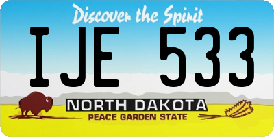 ND license plate IJE533