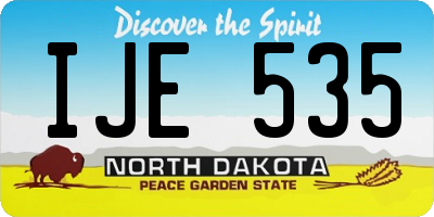 ND license plate IJE535