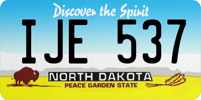 ND license plate IJE537
