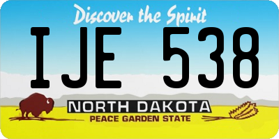 ND license plate IJE538
