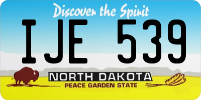 ND license plate IJE539