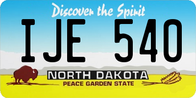ND license plate IJE540