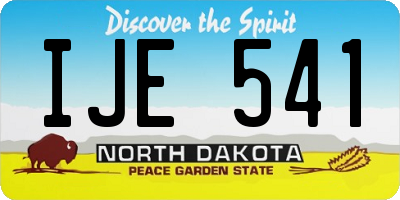 ND license plate IJE541