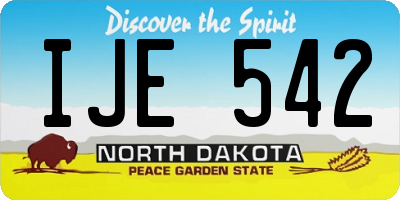 ND license plate IJE542