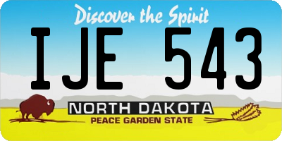 ND license plate IJE543