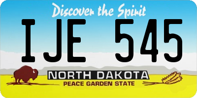 ND license plate IJE545