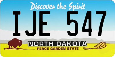 ND license plate IJE547