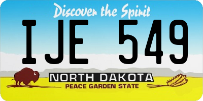 ND license plate IJE549