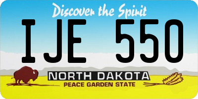 ND license plate IJE550