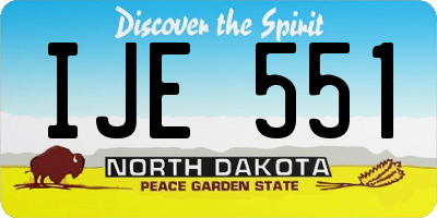 ND license plate IJE551