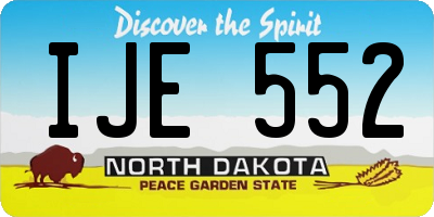 ND license plate IJE552