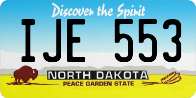 ND license plate IJE553
