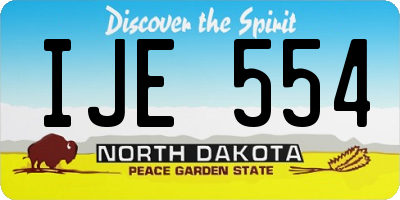 ND license plate IJE554