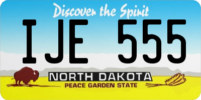 ND license plate IJE555