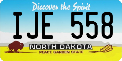 ND license plate IJE558