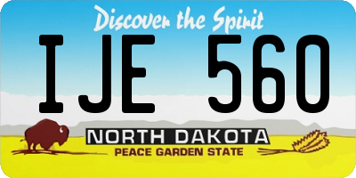 ND license plate IJE560