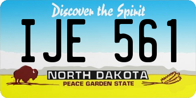 ND license plate IJE561