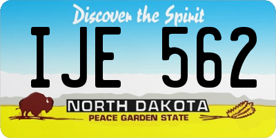 ND license plate IJE562