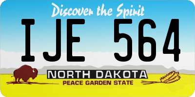 ND license plate IJE564