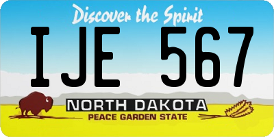 ND license plate IJE567